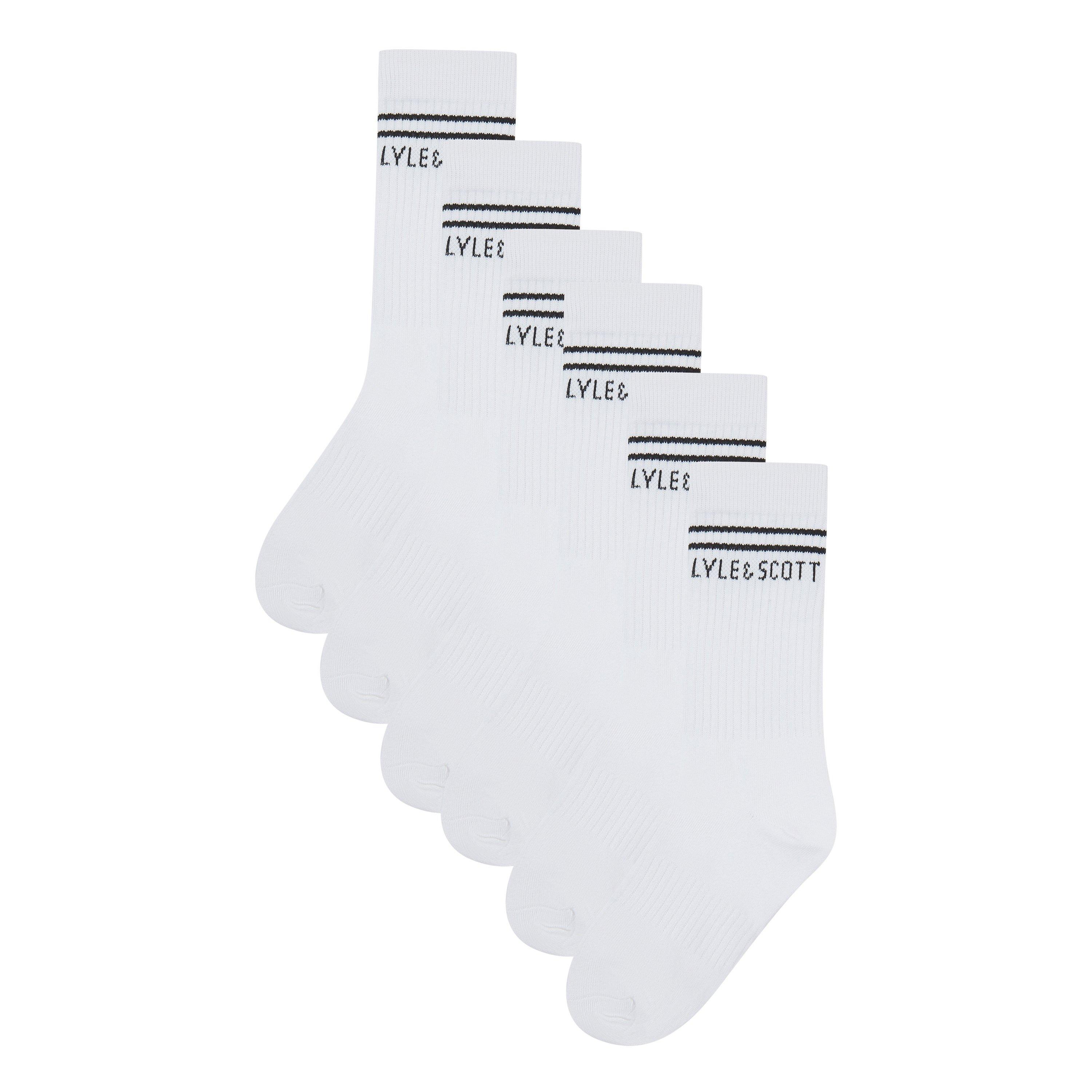 Lyle And Scott Boys Kids' Crew Socks - Bright White - 3-5/S
