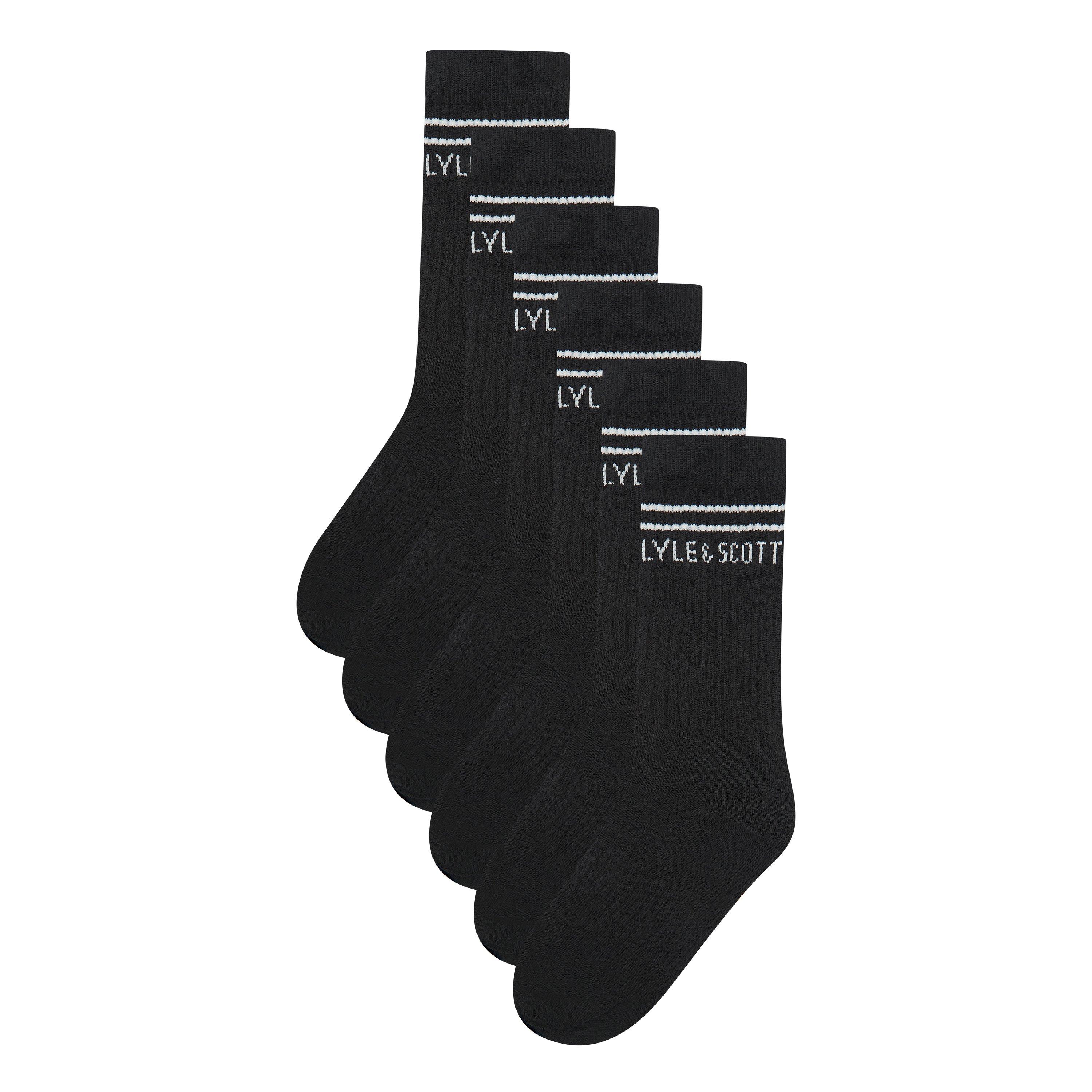 Lyle And Scott Boys Kids' Crew Socks - Black - 6-9/M
