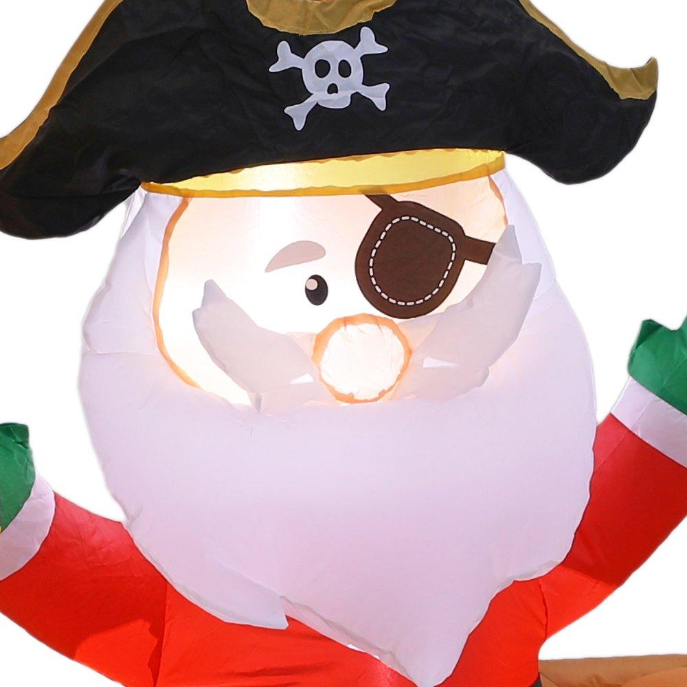 Brown - LIFE IDEAS - 1.8m Inflatable Pirate Santa Decoration - 6