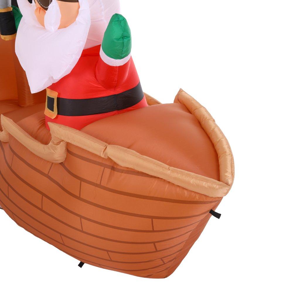 Brown - LIFE IDEAS - 1.8m Inflatable Pirate Santa Decoration - 7