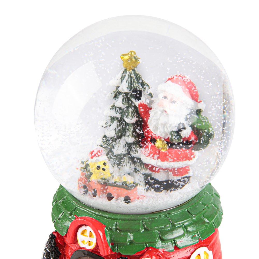 Multi - LIFE IDEAS - Santa Snow Globe Music Box Ornament - 8