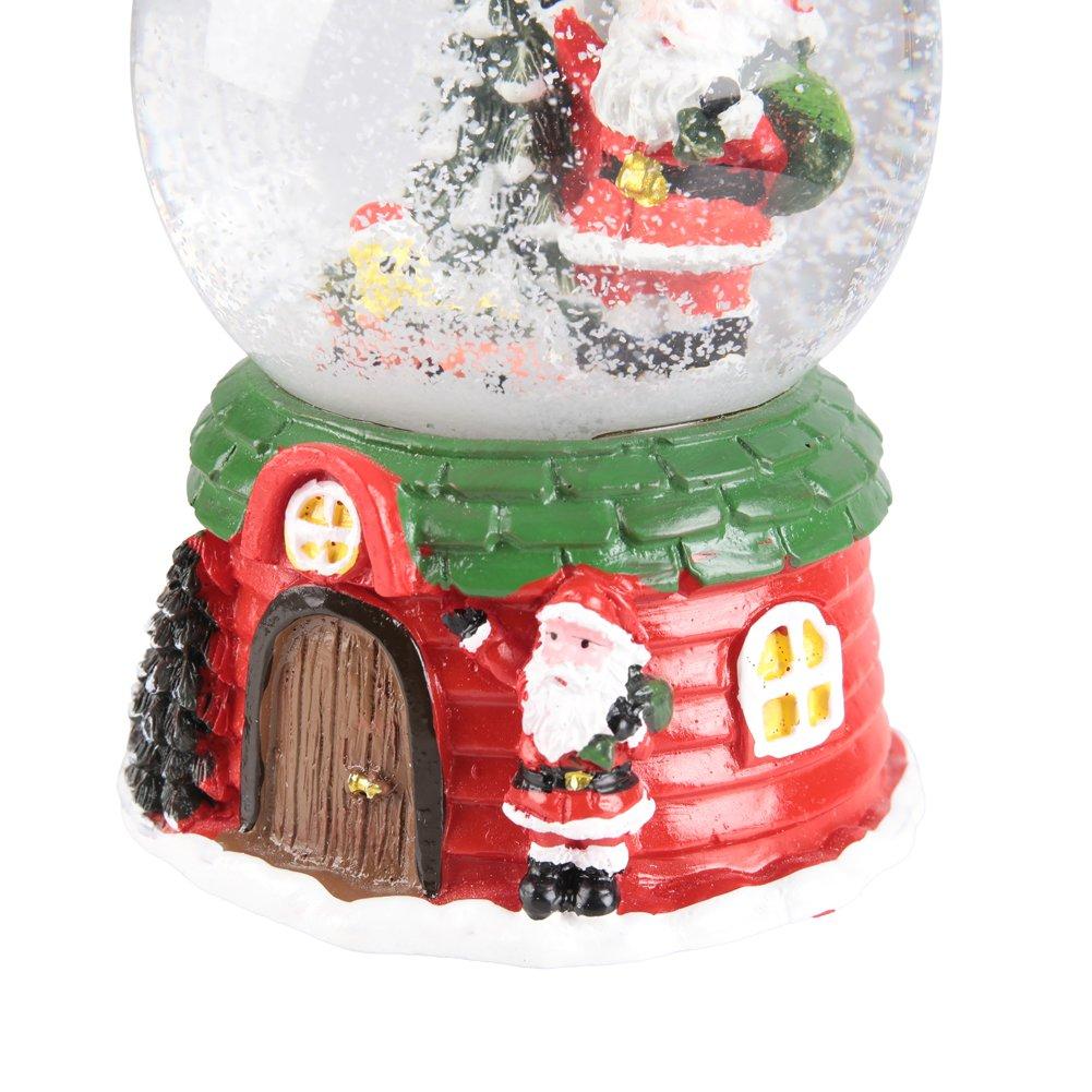 Multi - LIFE IDEAS - Santa Snow Globe Music Box Ornament - 9