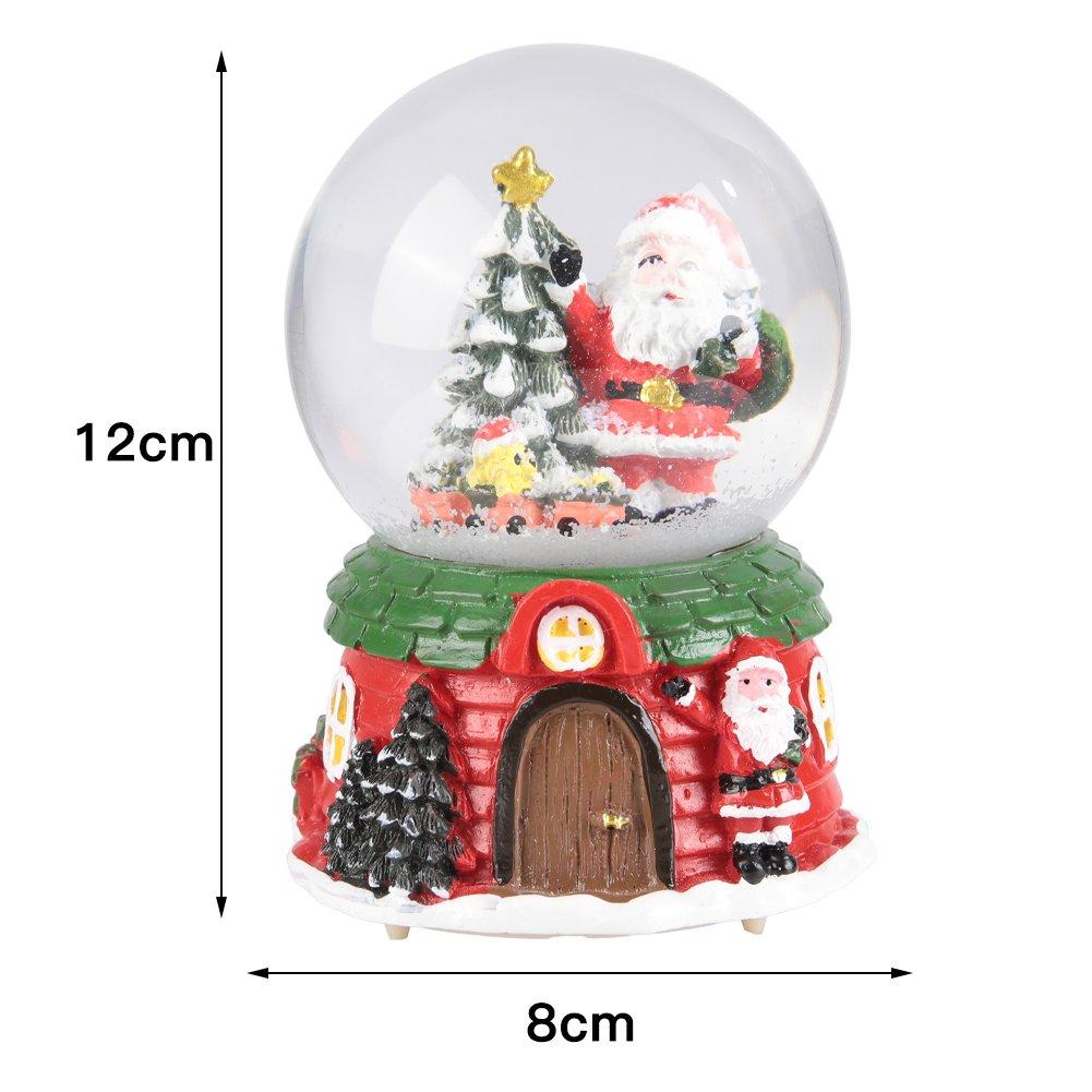 Multi - LIFE IDEAS - Santa Snow Globe Music Box Ornament - 10