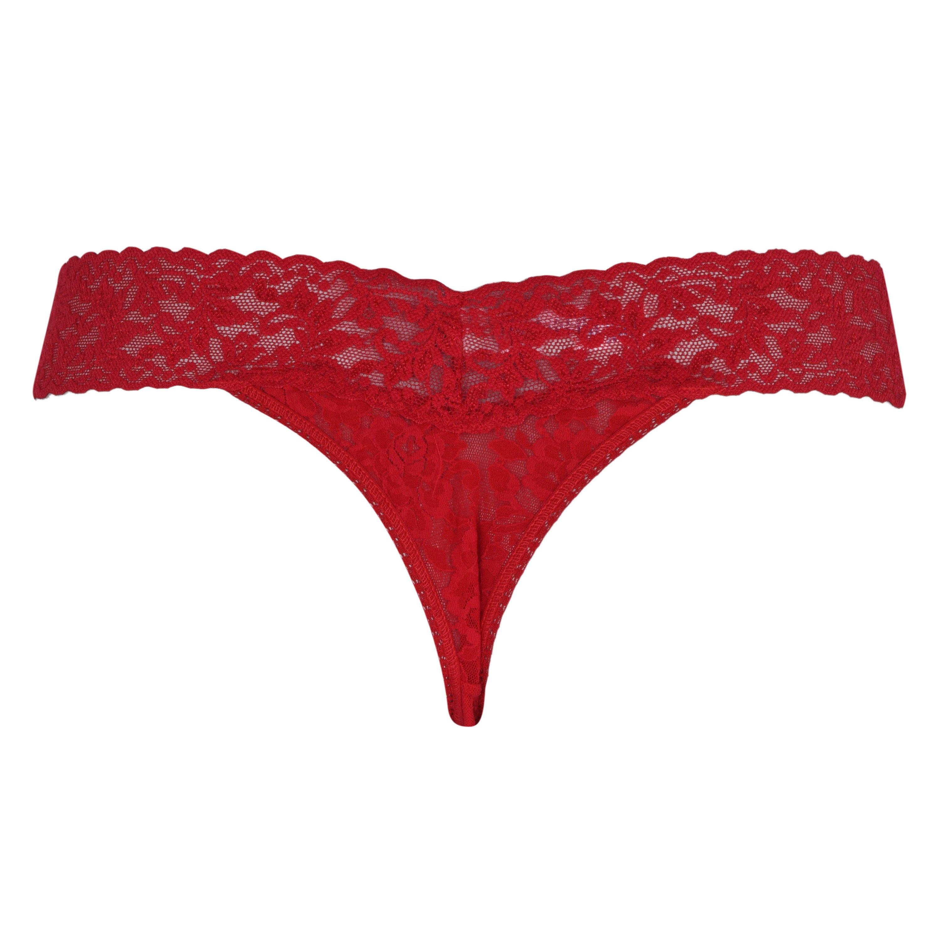 Red - Hanky Panky - Women's Original Rise Lace Thong - 2