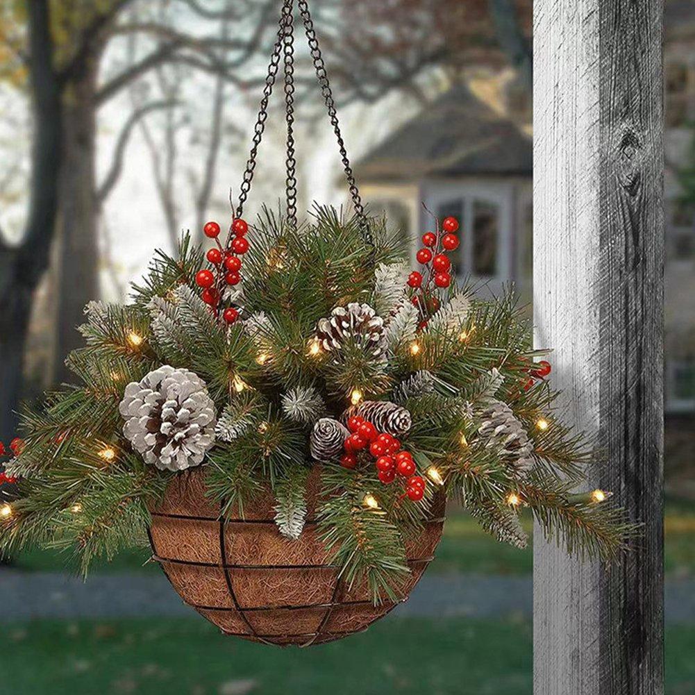 Green Red Brown - LIFE IDEAS - Hanging Basket with Pine Cone - 1