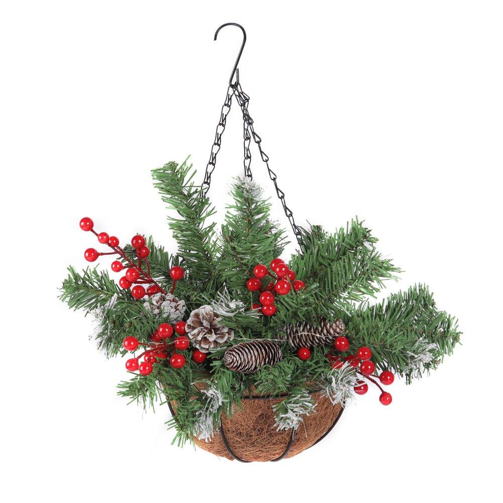 Green Red Brown - LIFE IDEAS - Hanging Basket with Pine Cone - 2