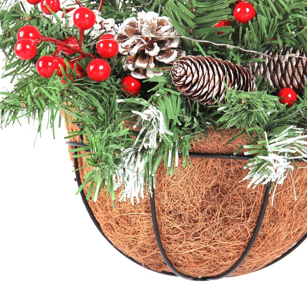 Green Red Brown - LIFE IDEAS - Hanging Basket with Pine Cone - 6
