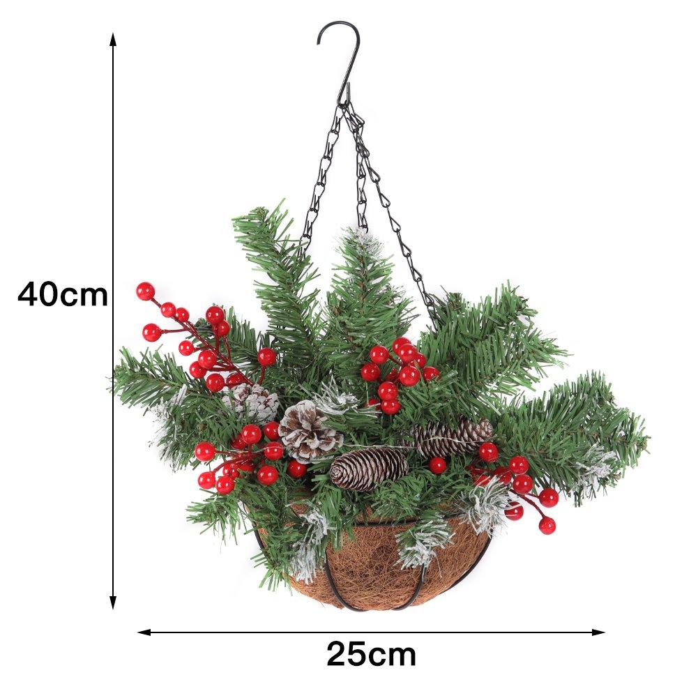 Green Red Brown - LIFE IDEAS - Hanging Basket with Pine Cone - 8