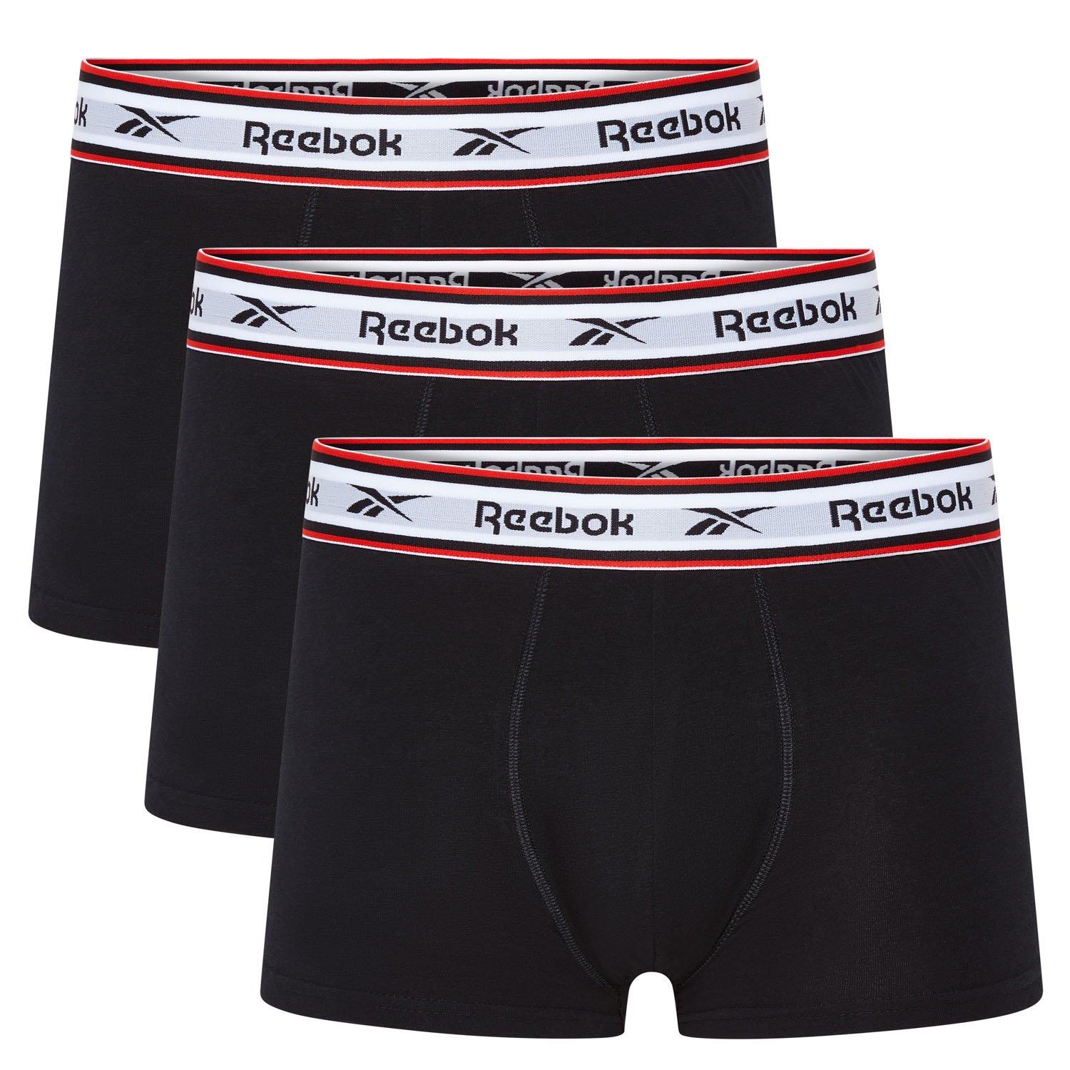 Black - Reebok - 3 Pack Mens Boxer Shorts Barlow - 1