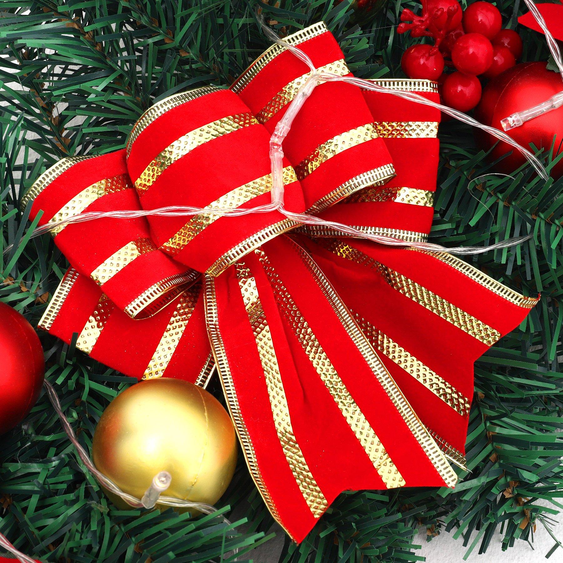 Red And Gold - LIFE IDEAS - 180cm LED Christmas Swag - 5