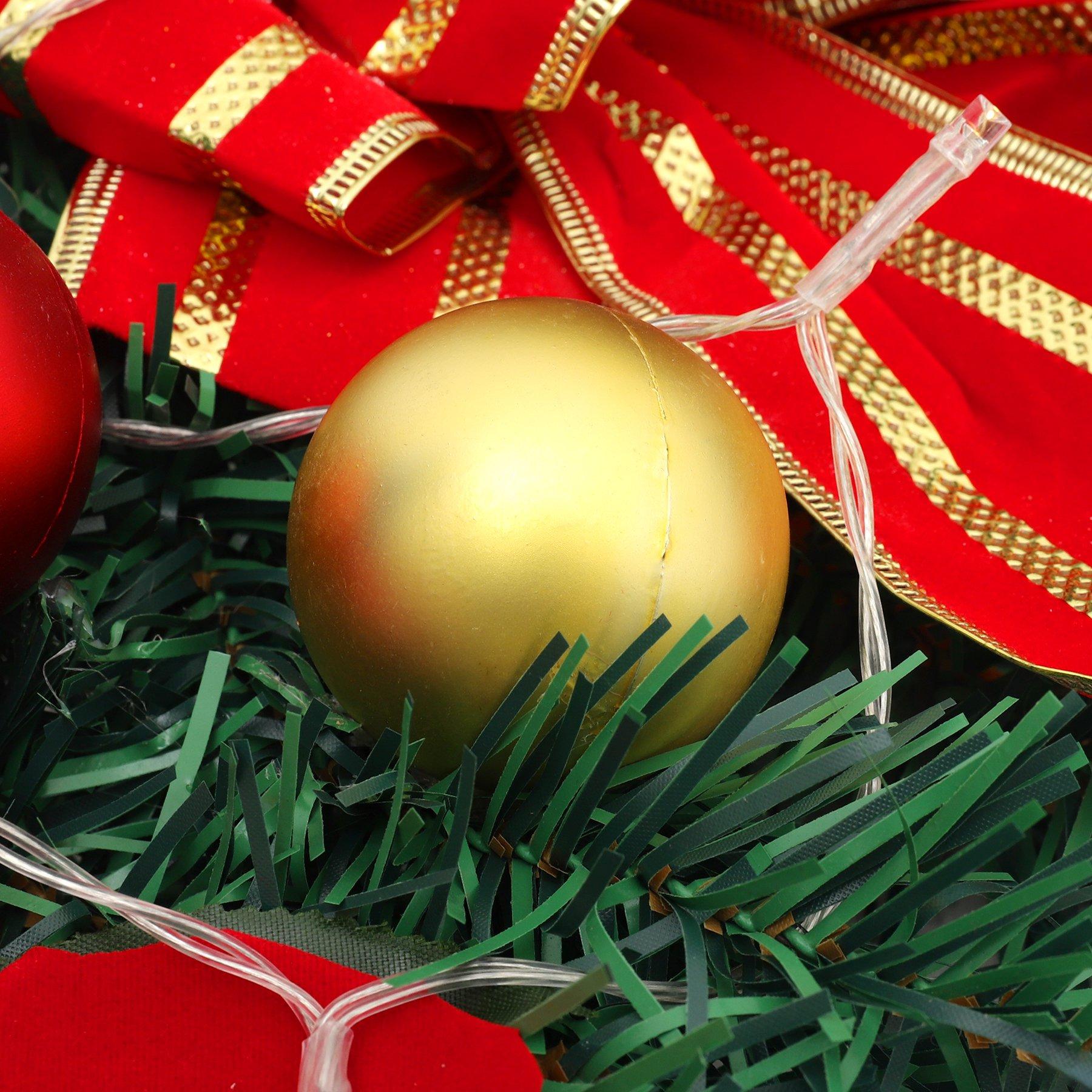 Red And Gold - LIFE IDEAS - 180cm LED Christmas Swag - 6