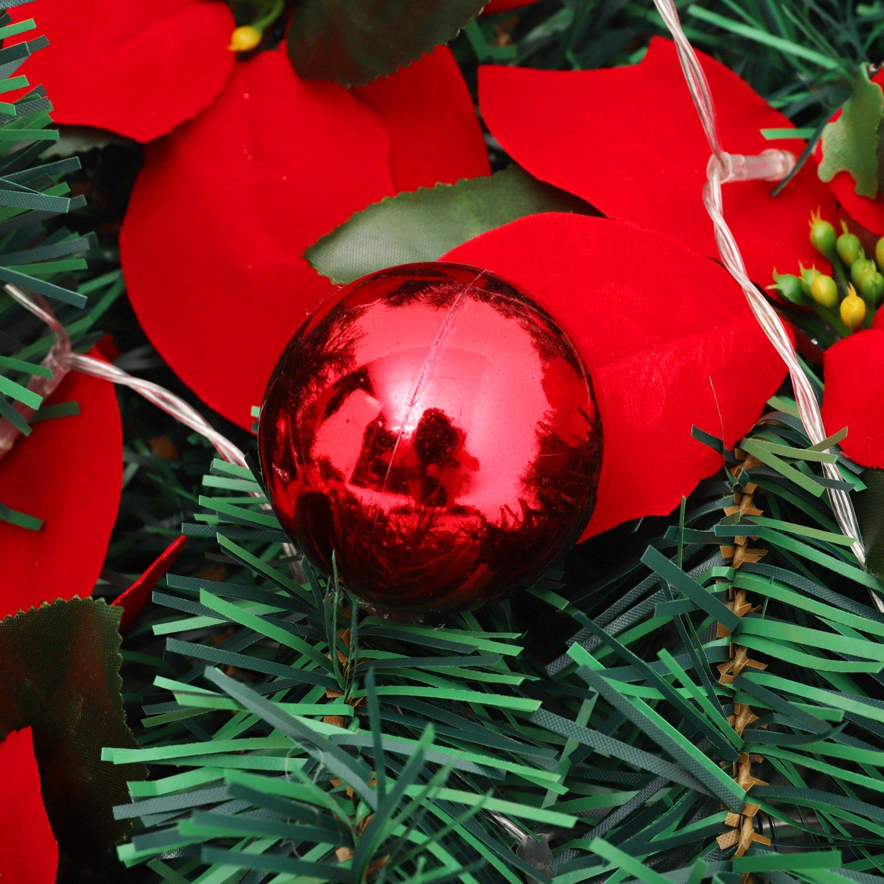 Red And Gold - LIFE IDEAS - 180cm LED Christmas Swag - 7