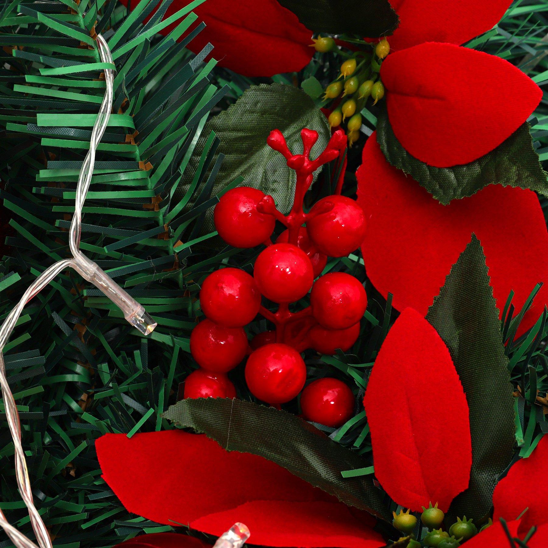 Red And Gold - LIFE IDEAS - 180cm LED Christmas Swag - 8