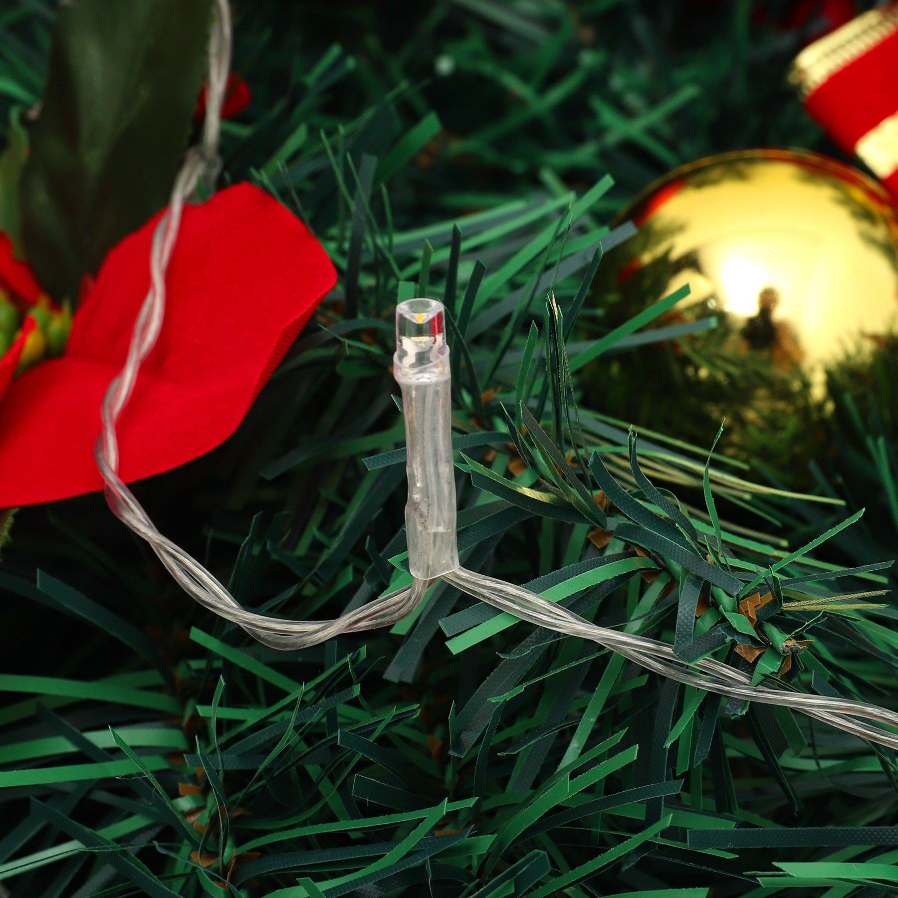 Red And Gold - LIFE IDEAS - 180cm LED Christmas Swag - 9