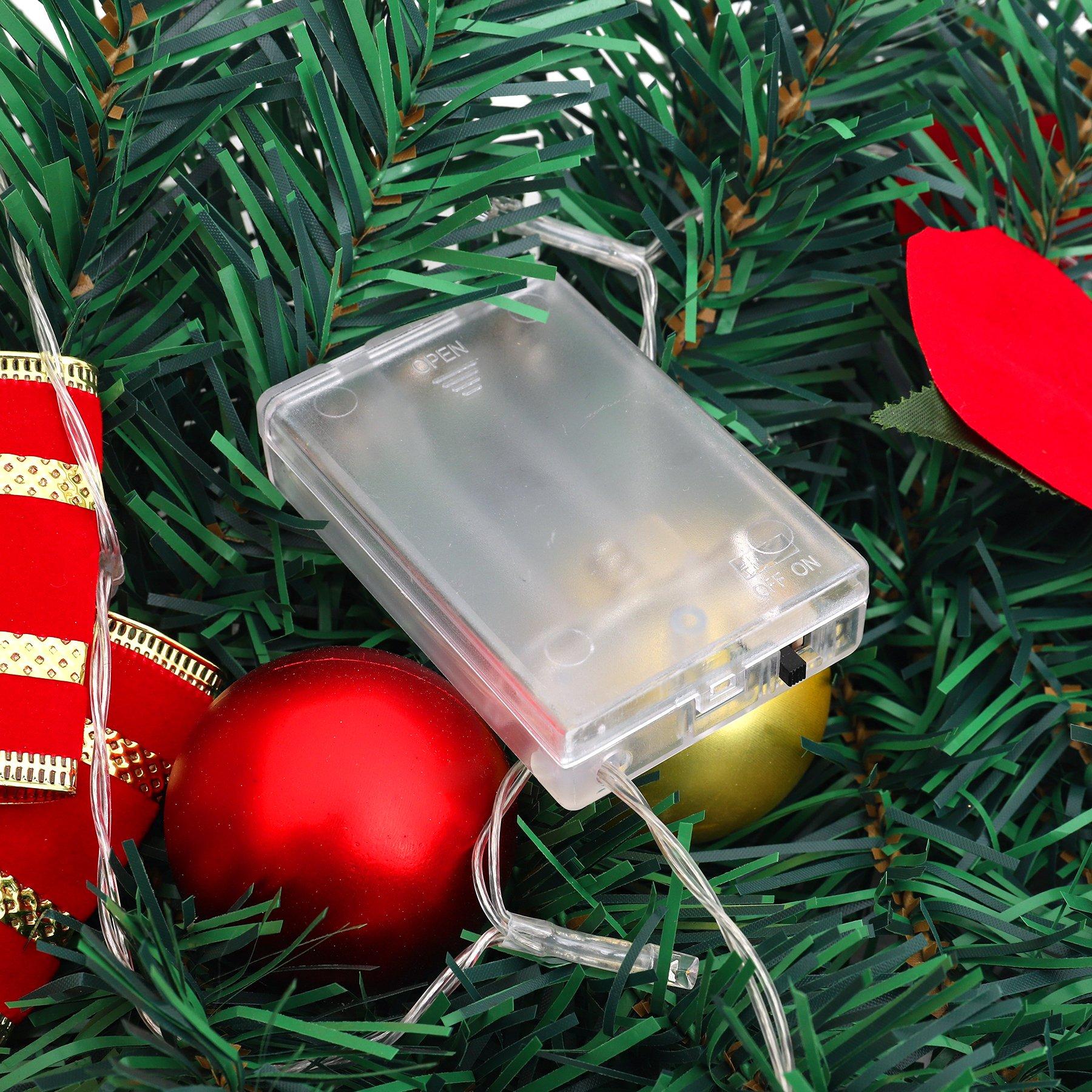 Red And Gold - LIFE IDEAS - 180cm LED Christmas Swag - 10