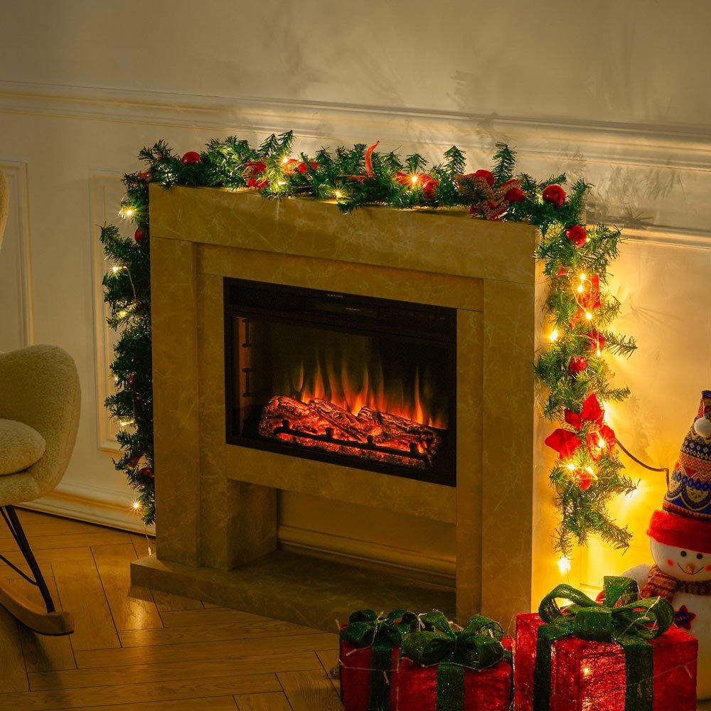 Red - LIFE IDEAS - 270cm LED Spruce Christmas Garland - 1