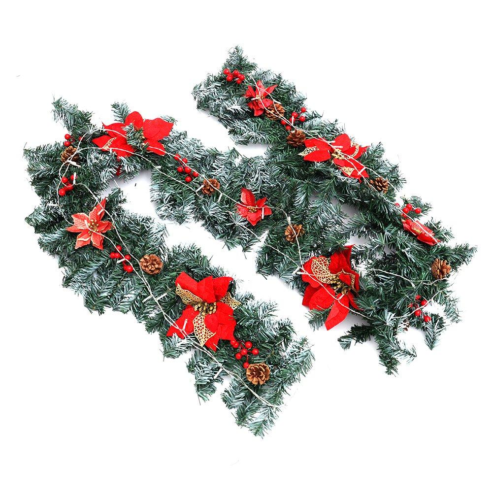Red - LIFE IDEAS - 270cm LED Spruce Christmas Garland - 11