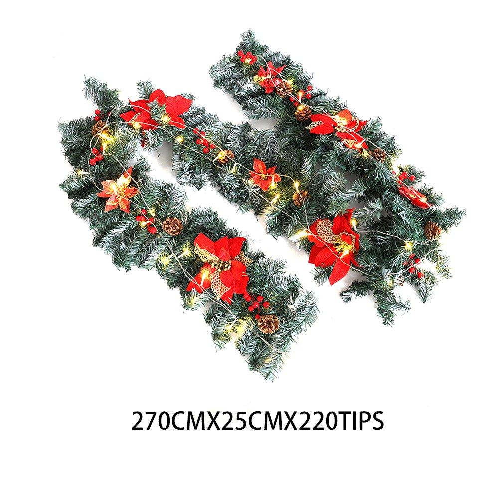 Red - LIFE IDEAS - 270cm LED Spruce Christmas Garland - 3