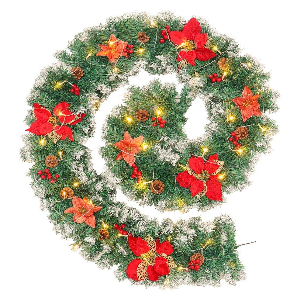 Red - LIFE IDEAS - 270cm LED Spruce Christmas Garland - 4