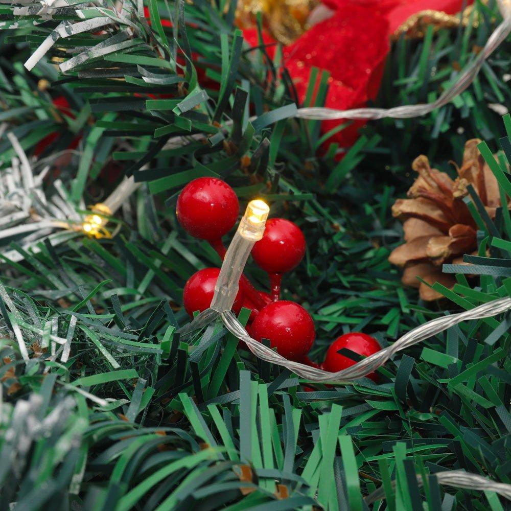 Red - LIFE IDEAS - 270cm LED Spruce Christmas Garland - 5