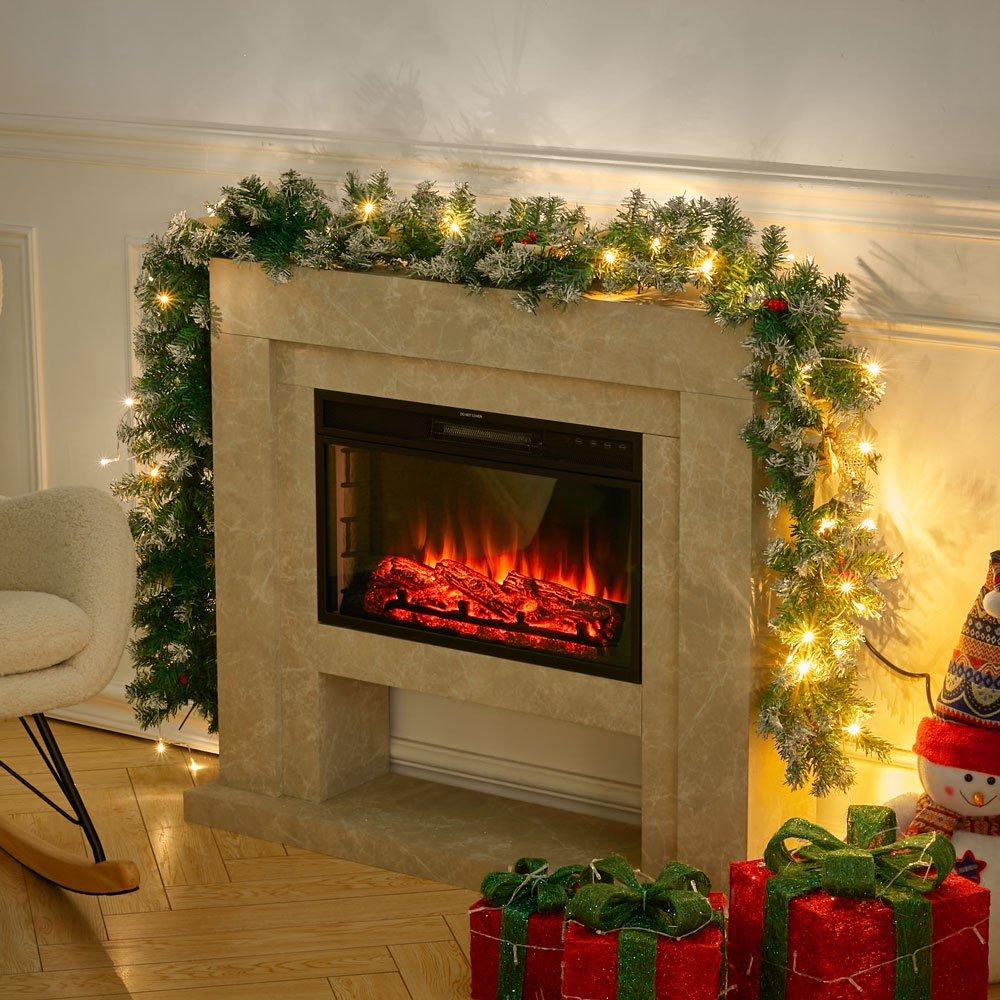 Yellow - LIFE IDEAS - 270cm LED Spruce Christmas Garland - 1