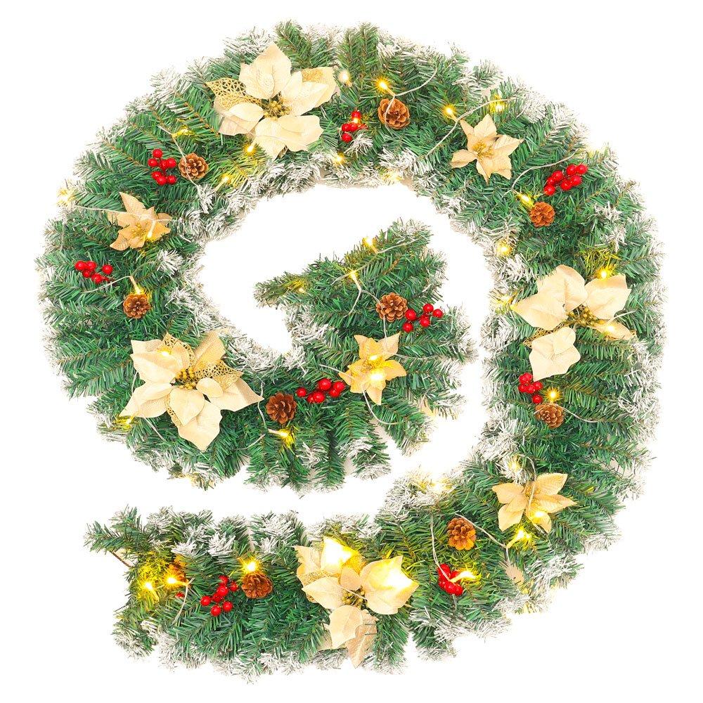 Yellow - LIFE IDEAS - 270cm LED Spruce Christmas Garland - 11
