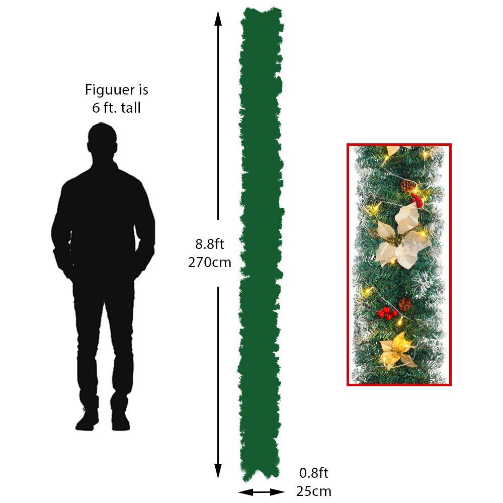 Yellow - LIFE IDEAS - 270cm LED Spruce Christmas Garland - 3