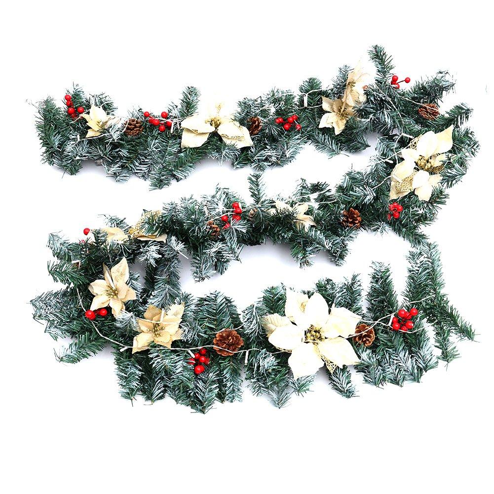 Yellow - LIFE IDEAS - 270cm LED Spruce Christmas Garland - 4