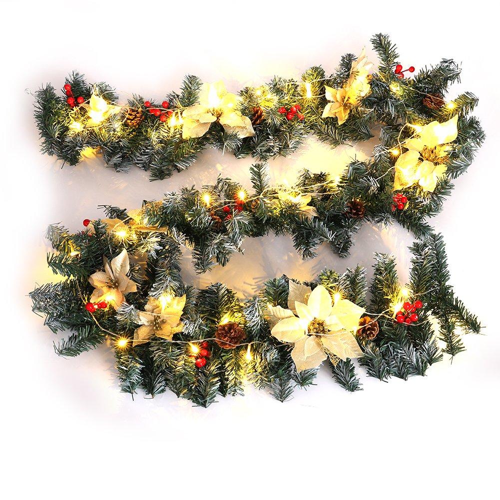 Yellow - LIFE IDEAS - 270cm LED Spruce Christmas Garland - 5