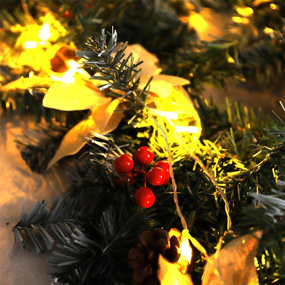 Yellow - LIFE IDEAS - 270cm LED Spruce Christmas Garland - 7
