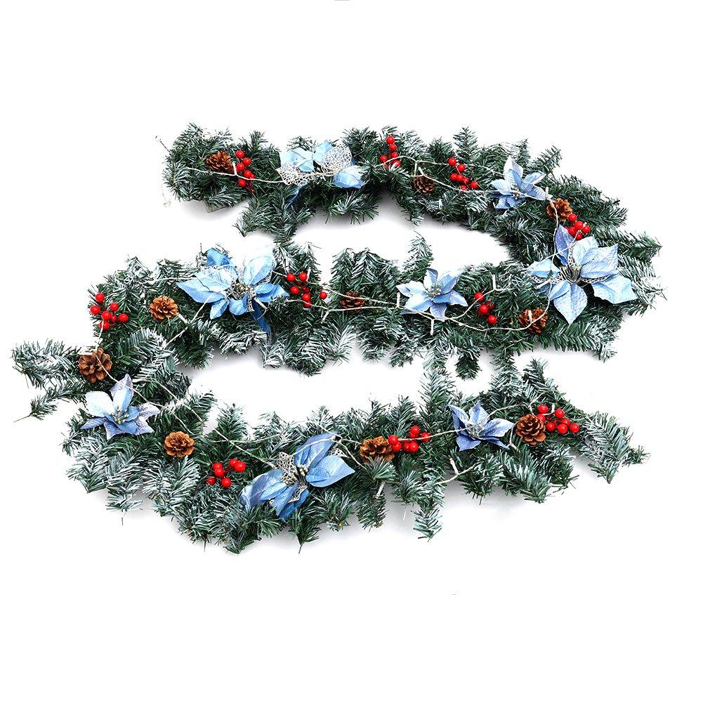 Blue - LIFE IDEAS - 270cm LED Spruce Christmas Garland - 13
