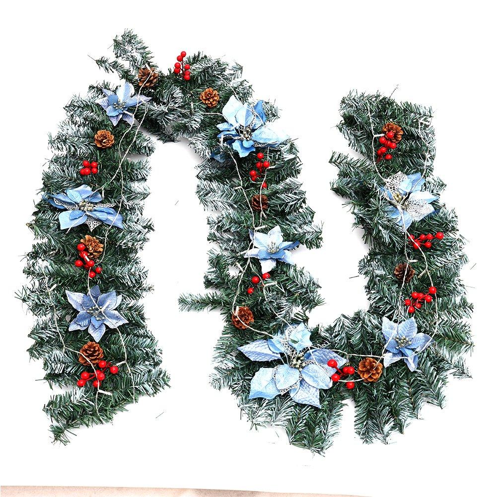 Blue - LIFE IDEAS - 270cm LED Spruce Christmas Garland - 4