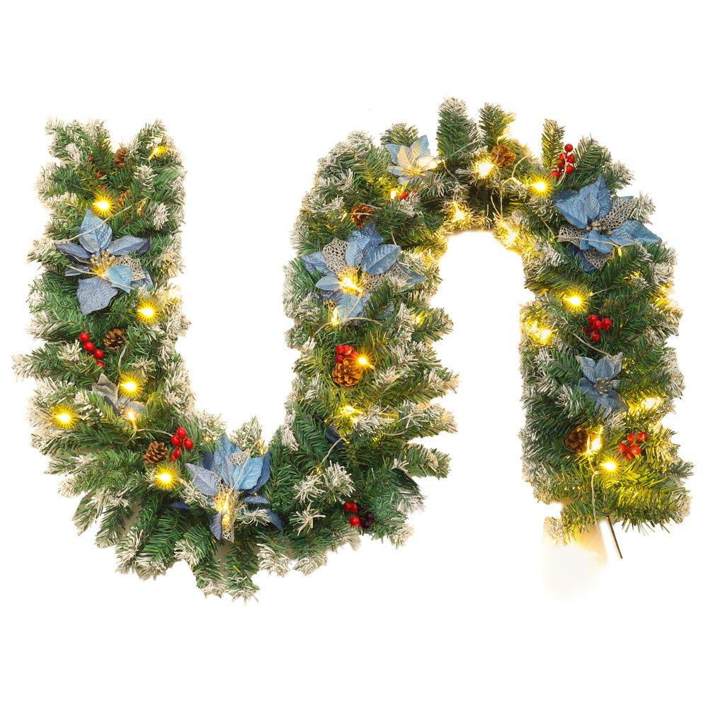 Blue - LIFE IDEAS - 270cm LED Spruce Christmas Garland - 5