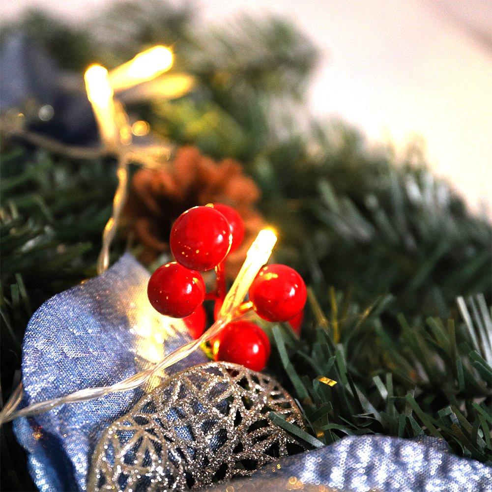 Blue - LIFE IDEAS - 270cm LED Spruce Christmas Garland - 8