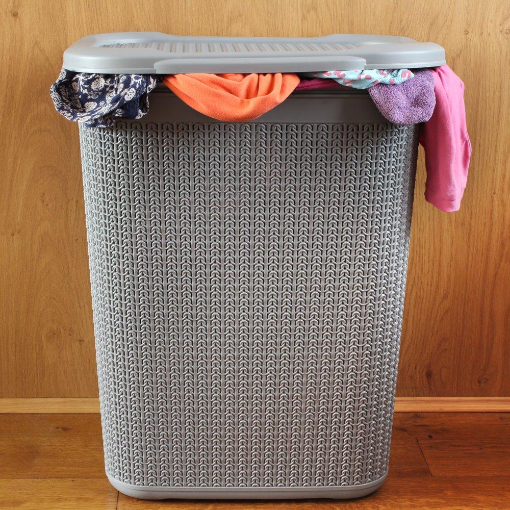 Grey - JVL - Loop 50L Laundry Basket - 4