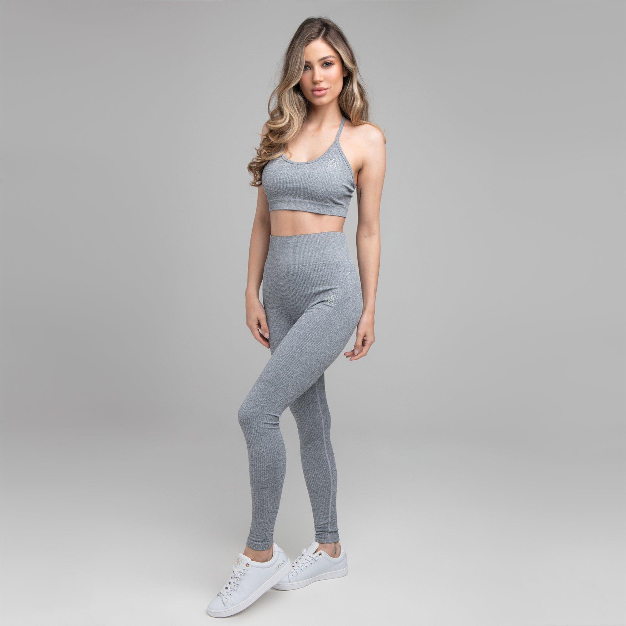 Grey - SikSilk - Ribbed Bralette Womens - 4