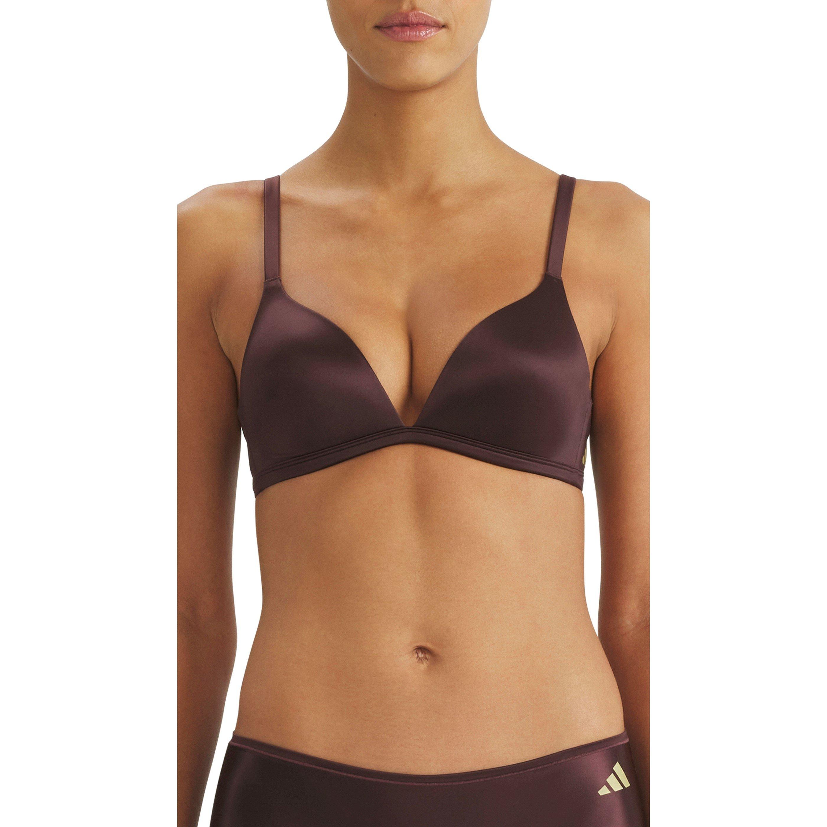 Brown - adidas - Adidas Sport Active Micro Contour T-Shirt Bra - 3