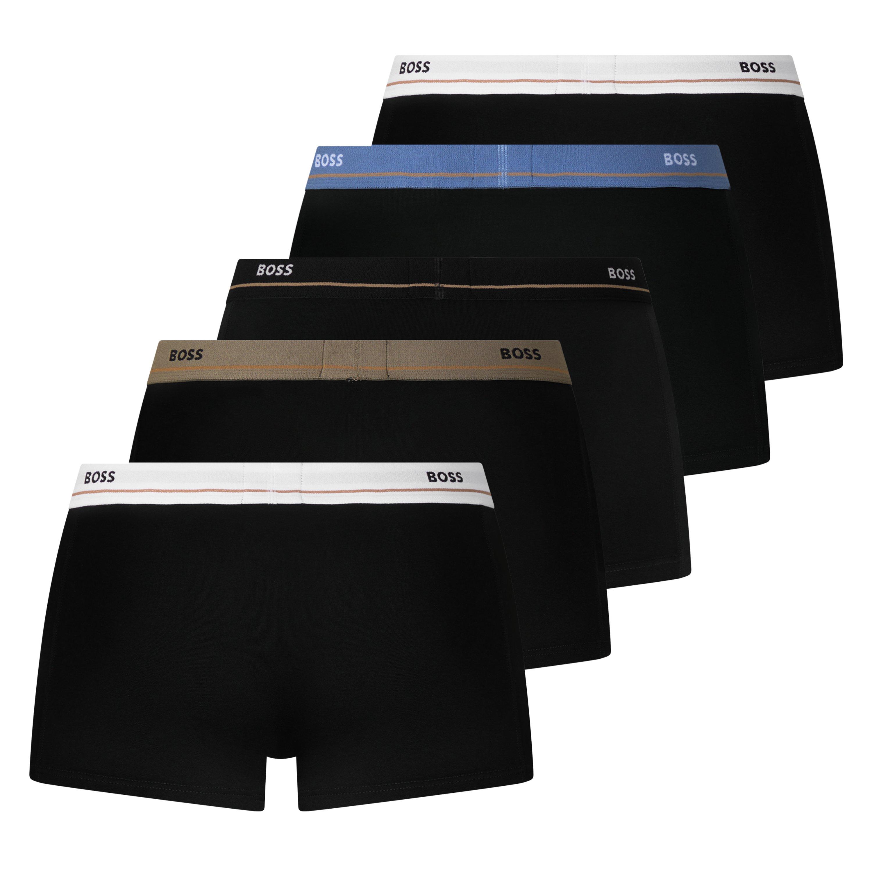 Black 960 - Boss - Mens BOSS Bodywear 5 Pack Boxer Trunks with Logo Detail - 2