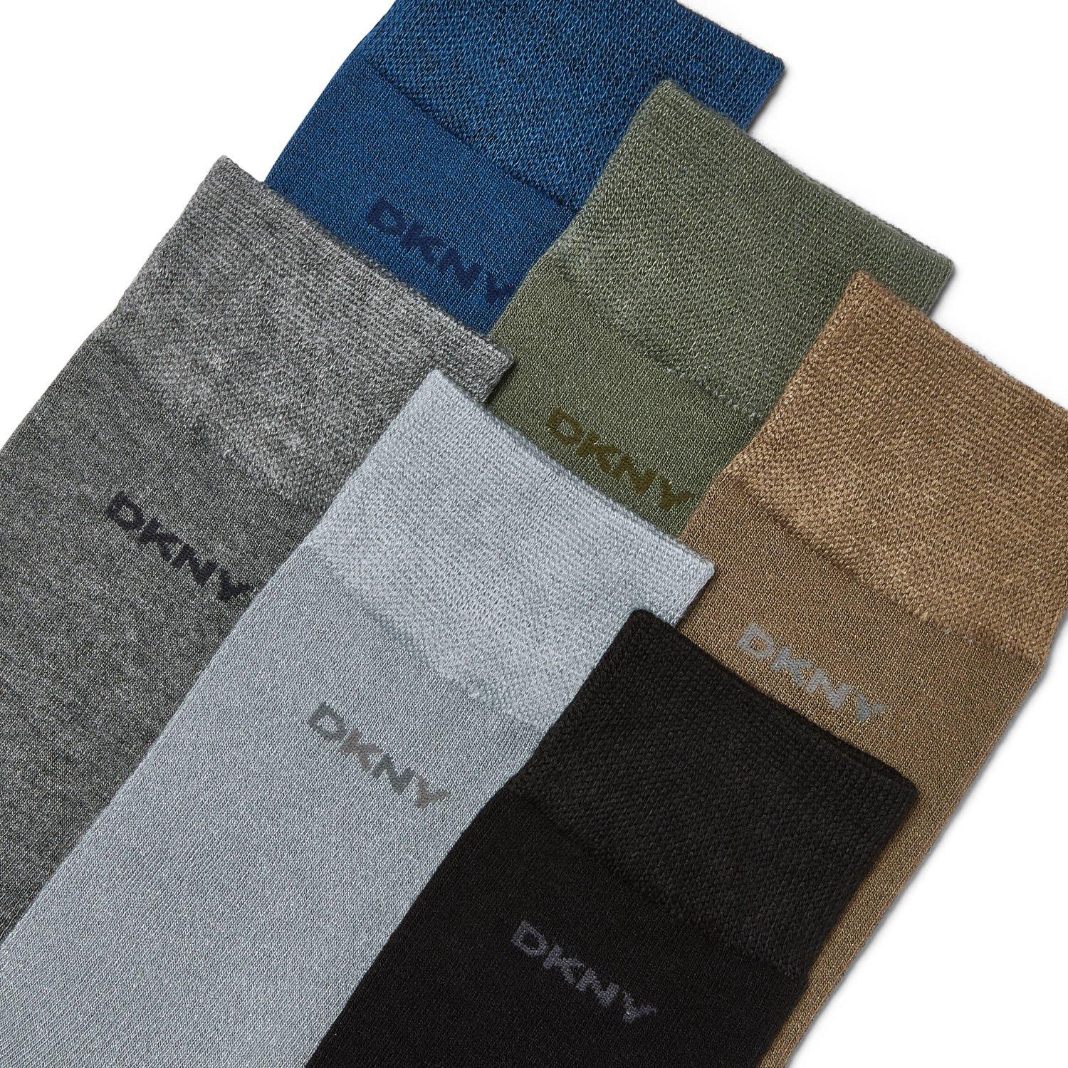 Blau/Grau/Khaki - DKNY - DKNY 6 pack Mens Socks Rost - 9