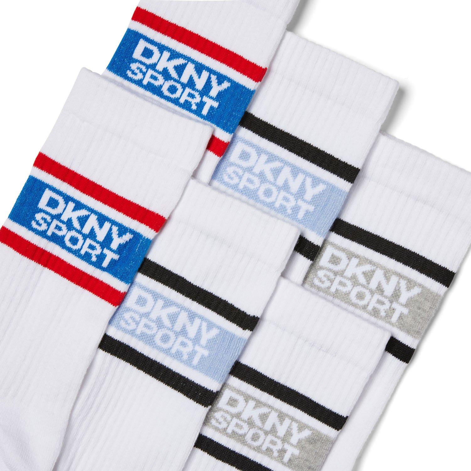 Branco - DKNY - DKNY 6 pack Mens Sports Socks Nevins - 6