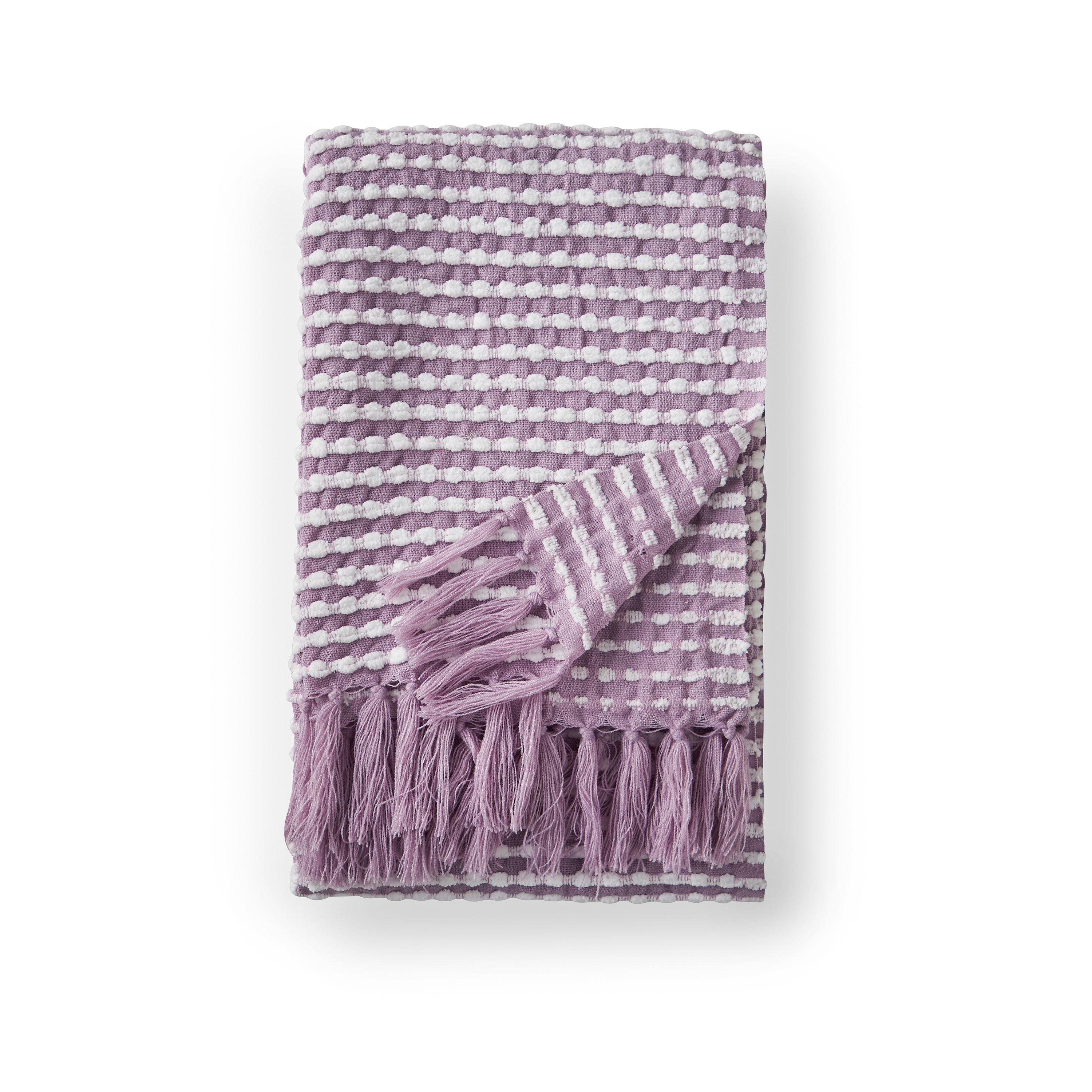 Lilac - Catherine Lansfield - Stab Stitch Blanket Throw - 6
