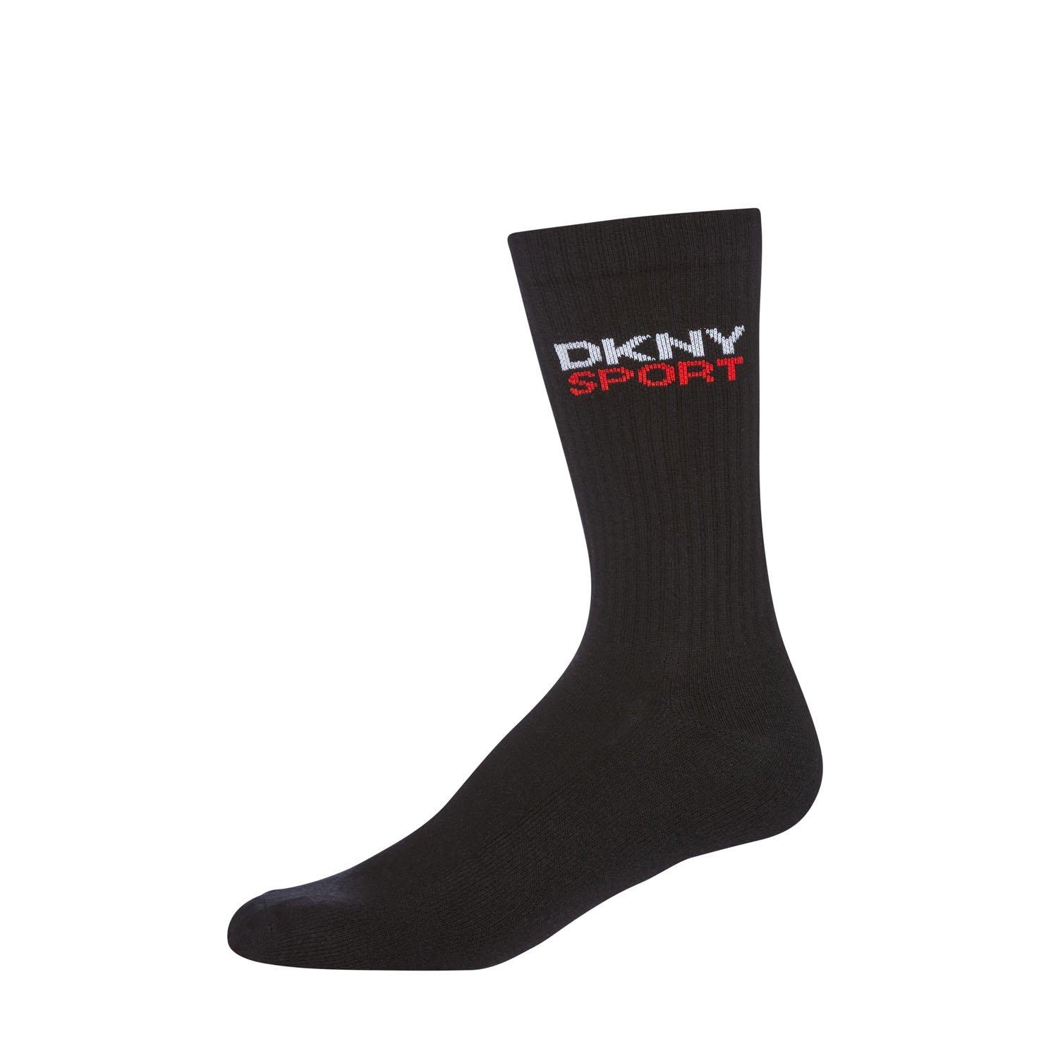 Black/Whit/Grey - DKNY - DKNY 6 pack Mens Sports Socks Dogwood - 2
