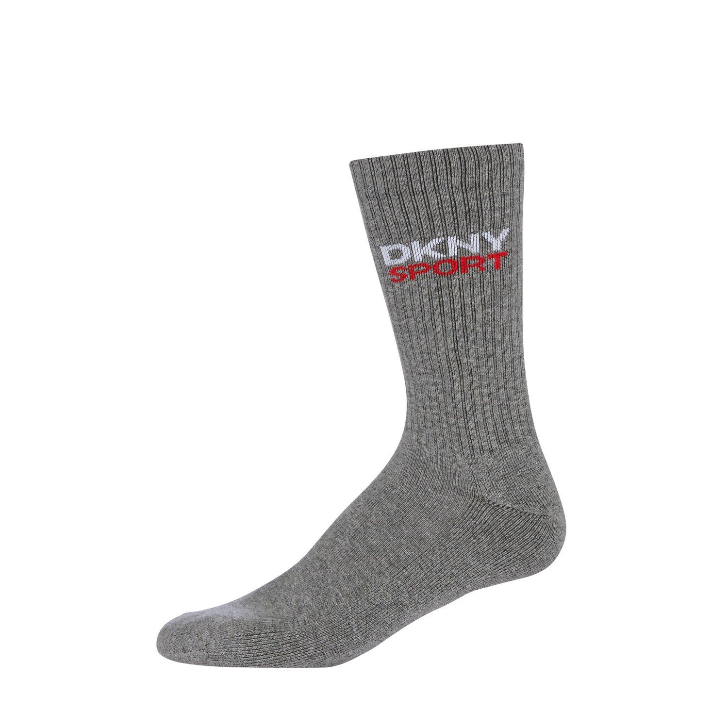 Black/Whit/Grey - DKNY - DKNY 6 pack Mens Sports Socks Dogwood - 4
