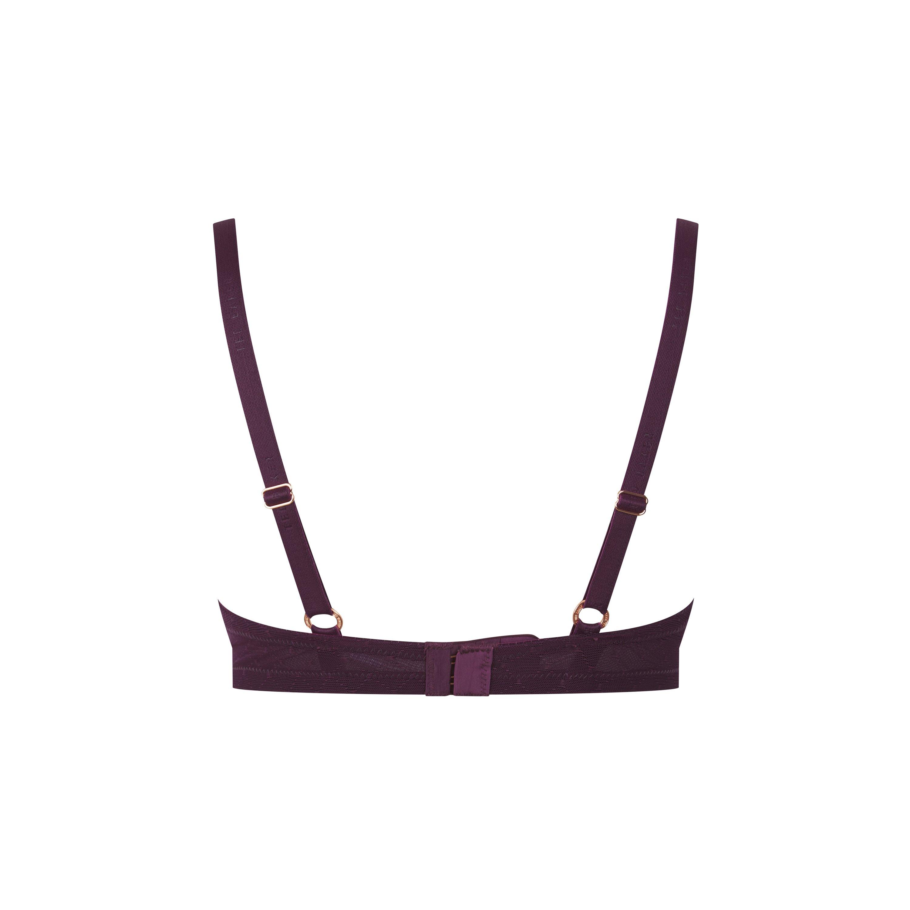 Maroon Floral - Ted Baker - Women's Bak Diam Push Up Plunge Bra - 3