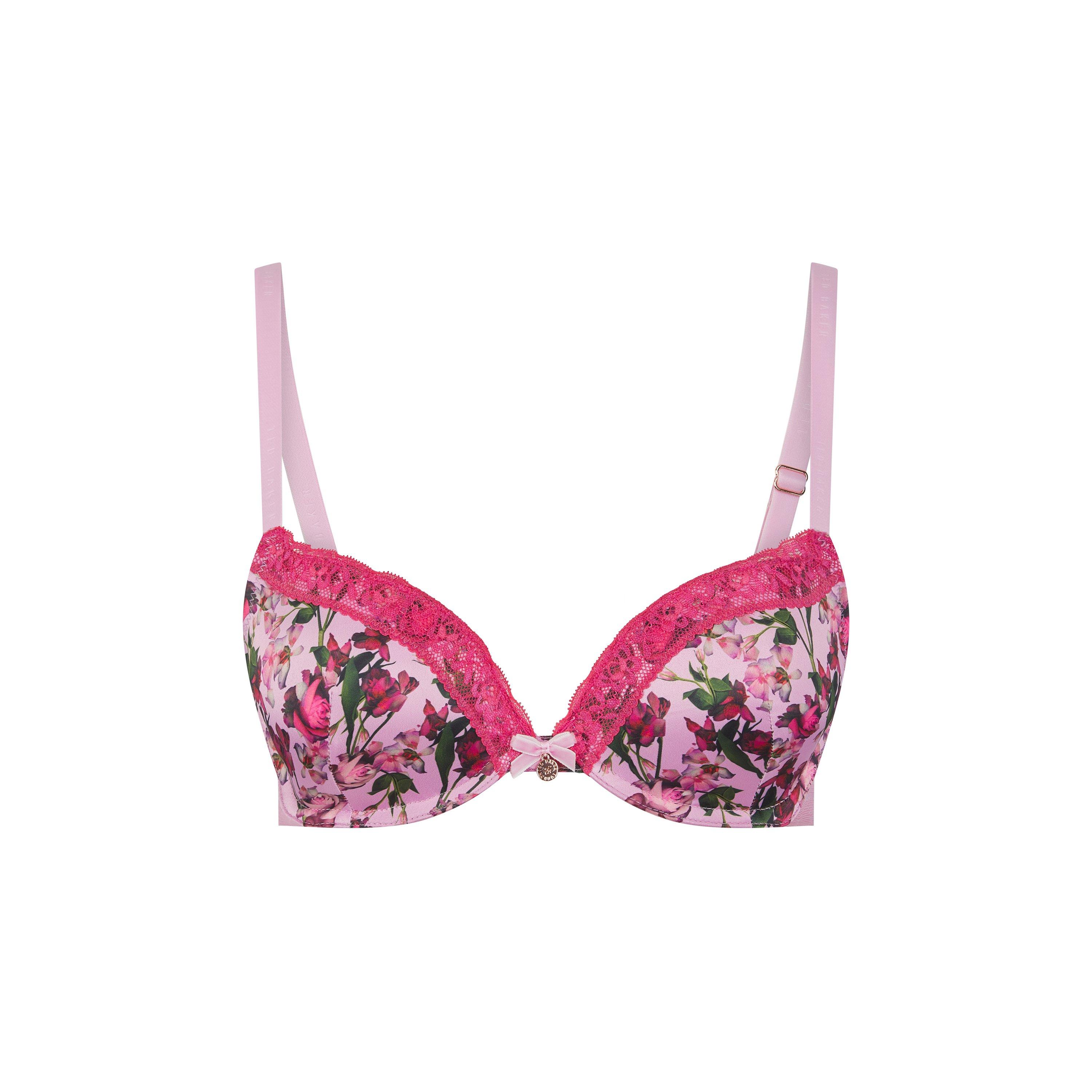 Ted Baker Women's Bak Diam Push Up Plunge Bra - Pink Floral - 32DD