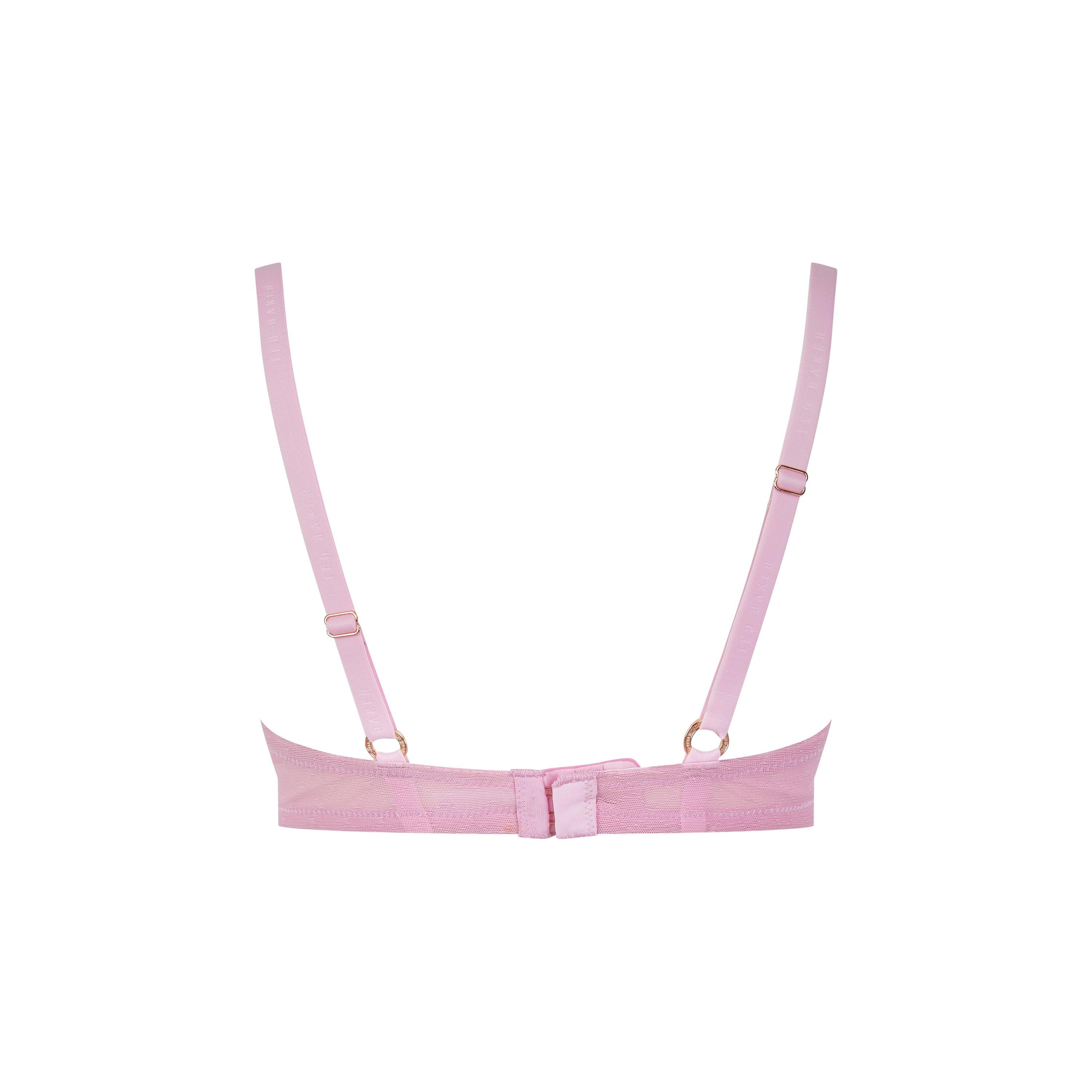 Pink Floral - Ted Baker - Women's Bak Diam Push Up Plunge Bra - 3