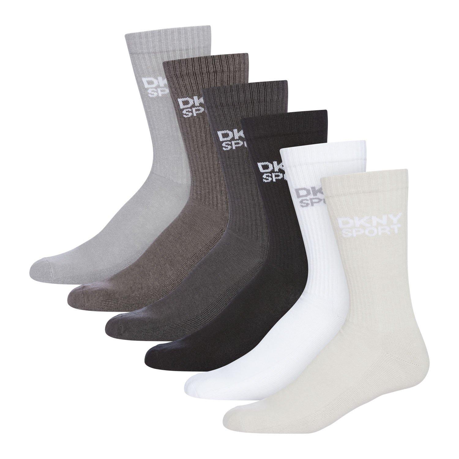 Black/Whit/Grey - DKNY - 6 pack Mens Sports Socks Radde - 1