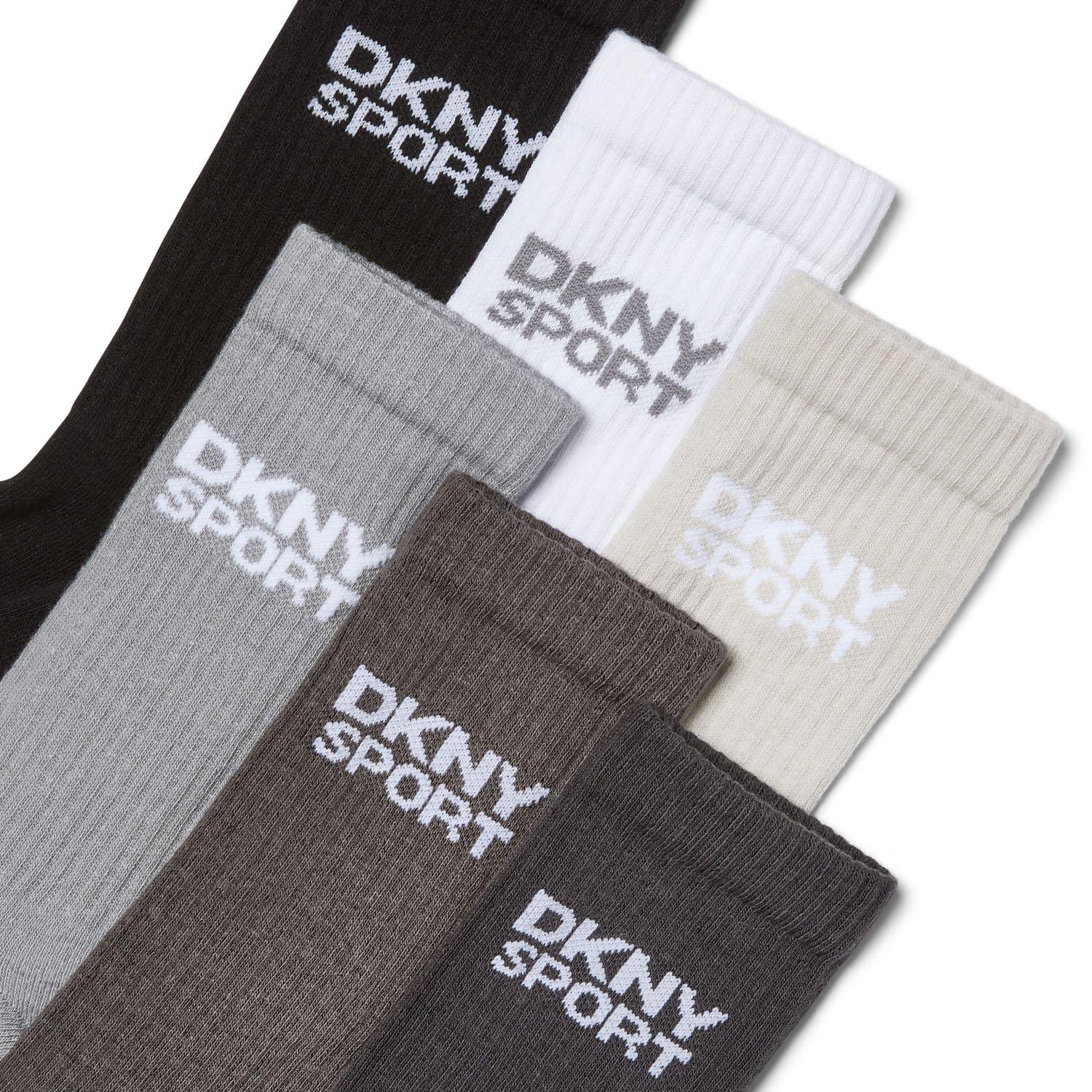 Zwart/Wit/Grijs - DKNY - DKNY 6 pack Mens Sports Socks Radde - 9