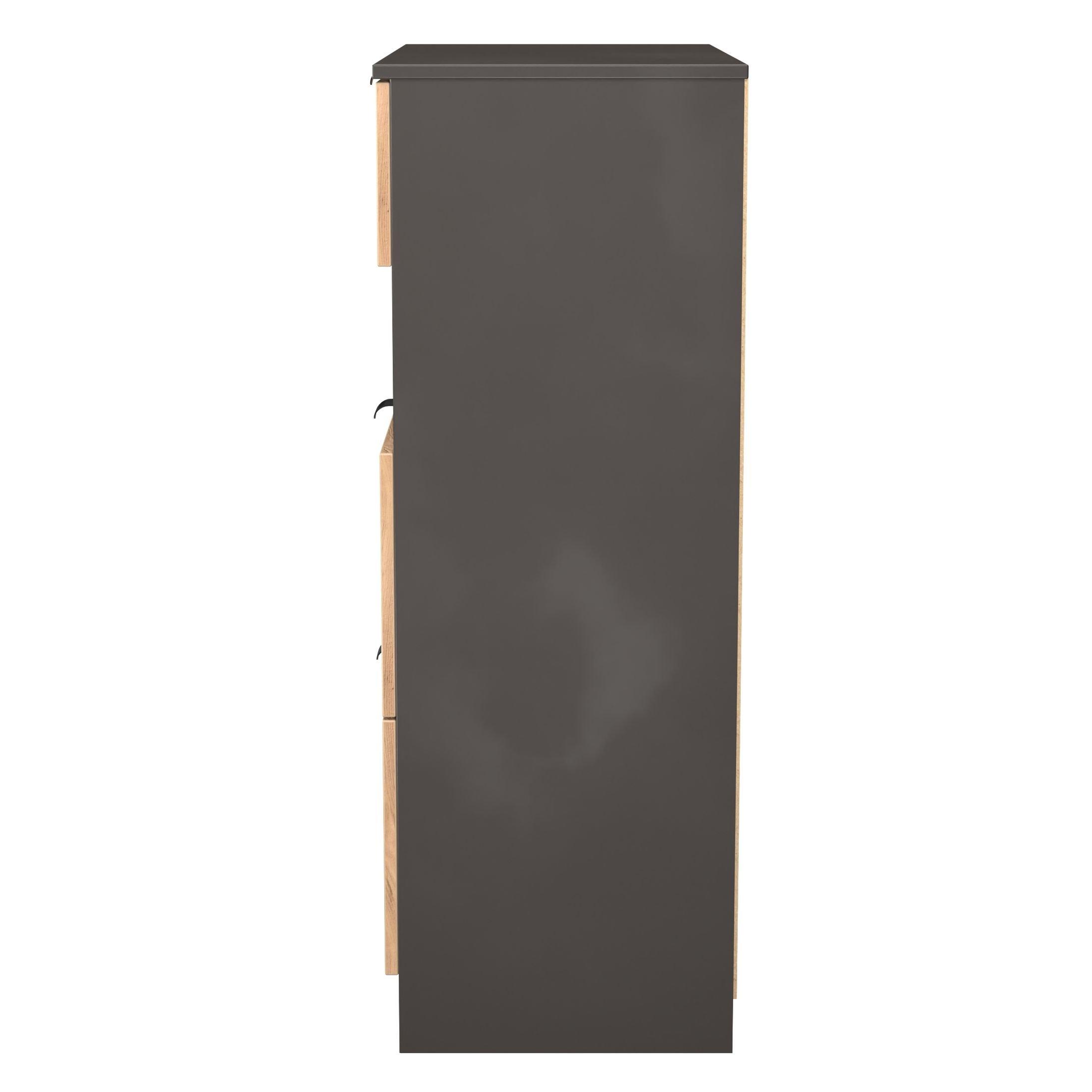 Craft Oak & Gra - Welcome Furniture - Solomon 3 Drawer Open Shelf Deep Chest - 2