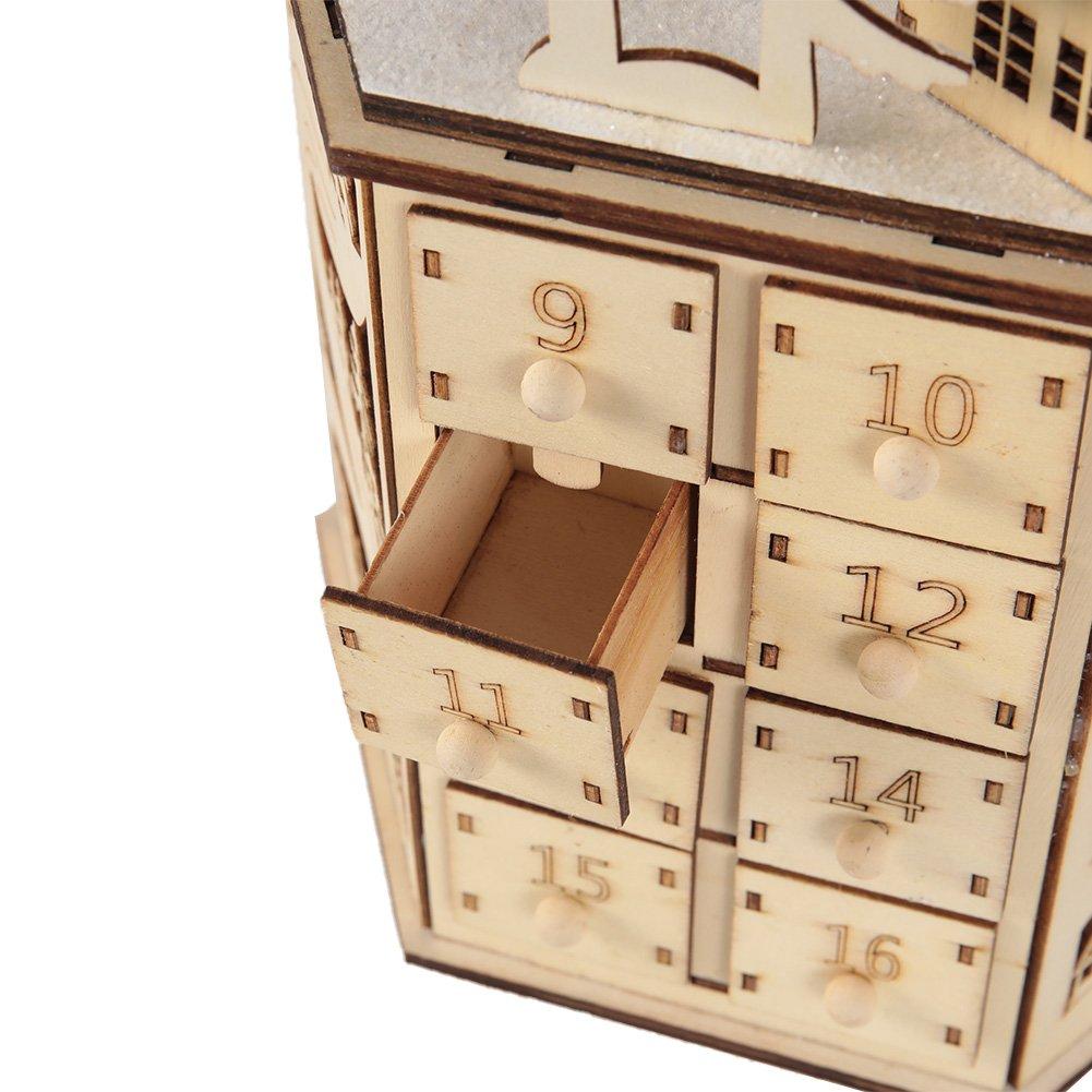 Beige - LIFE IDEAS - LED Musical Advent Calendar - 12